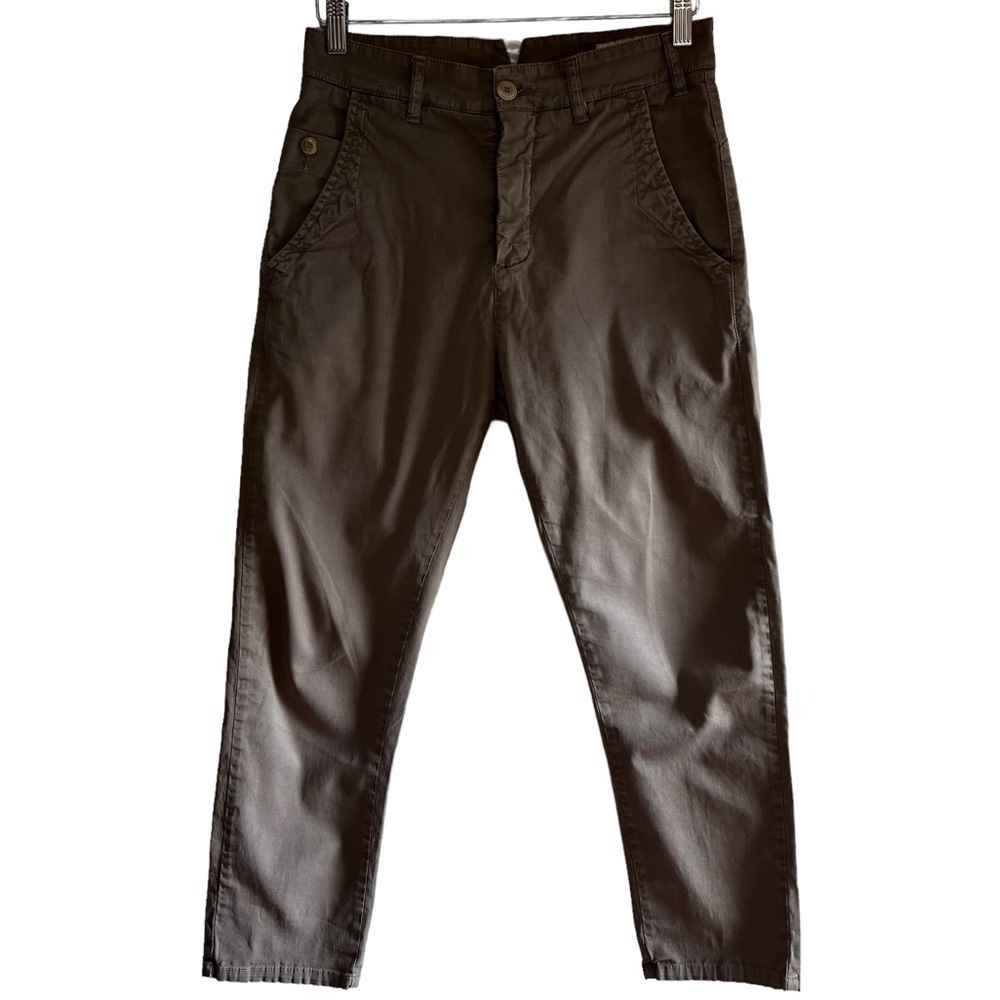 Novemb3r 🇮🇹 drop crotch cotton cropped tan chinos size 24 excellent condition